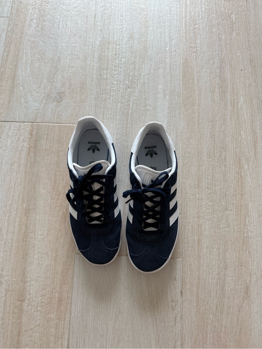 adidas Navy & White Suede Trainers